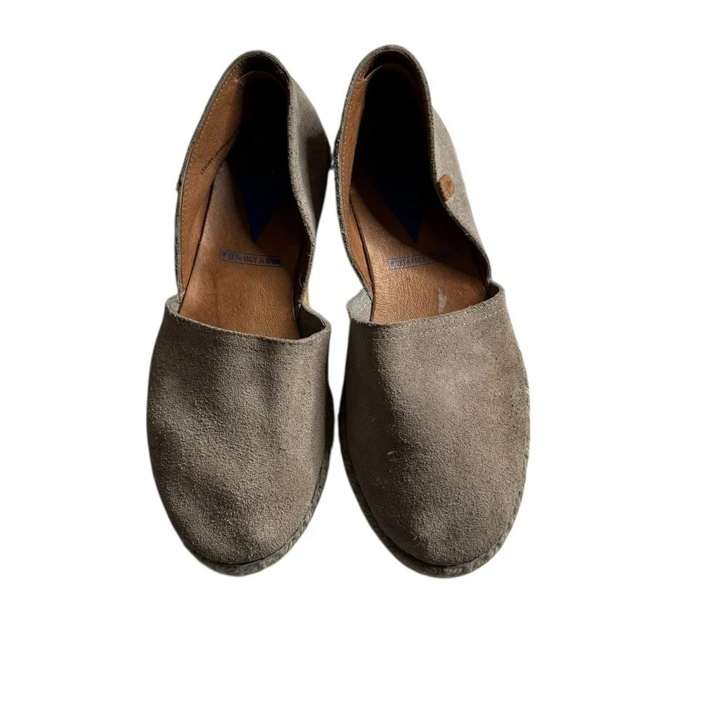 Verbenas Carmen Serraje Suede Leather Flat Espadrilles Slip On Shoes Womens 38